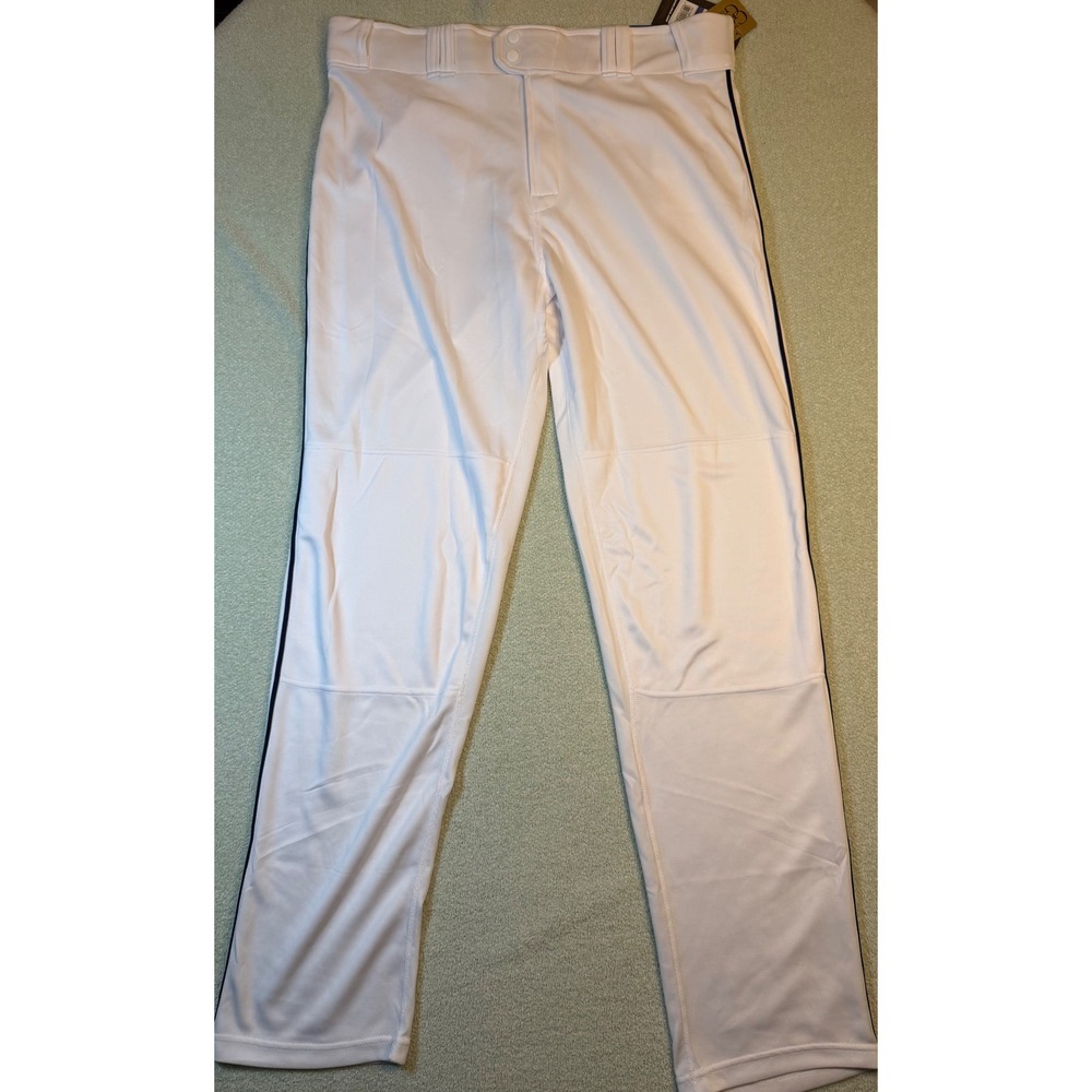 Rawlings Pro-Dri Baseball Pants XL White Navy Blue Piping Semi-Relaxed PRO150P